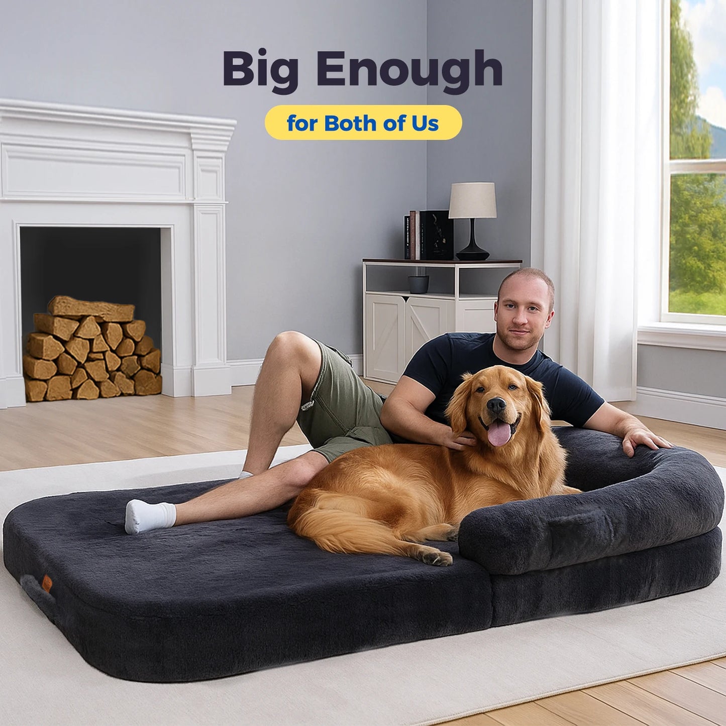 Foldable Portable Dog Bed Washable Non Slip Bottom