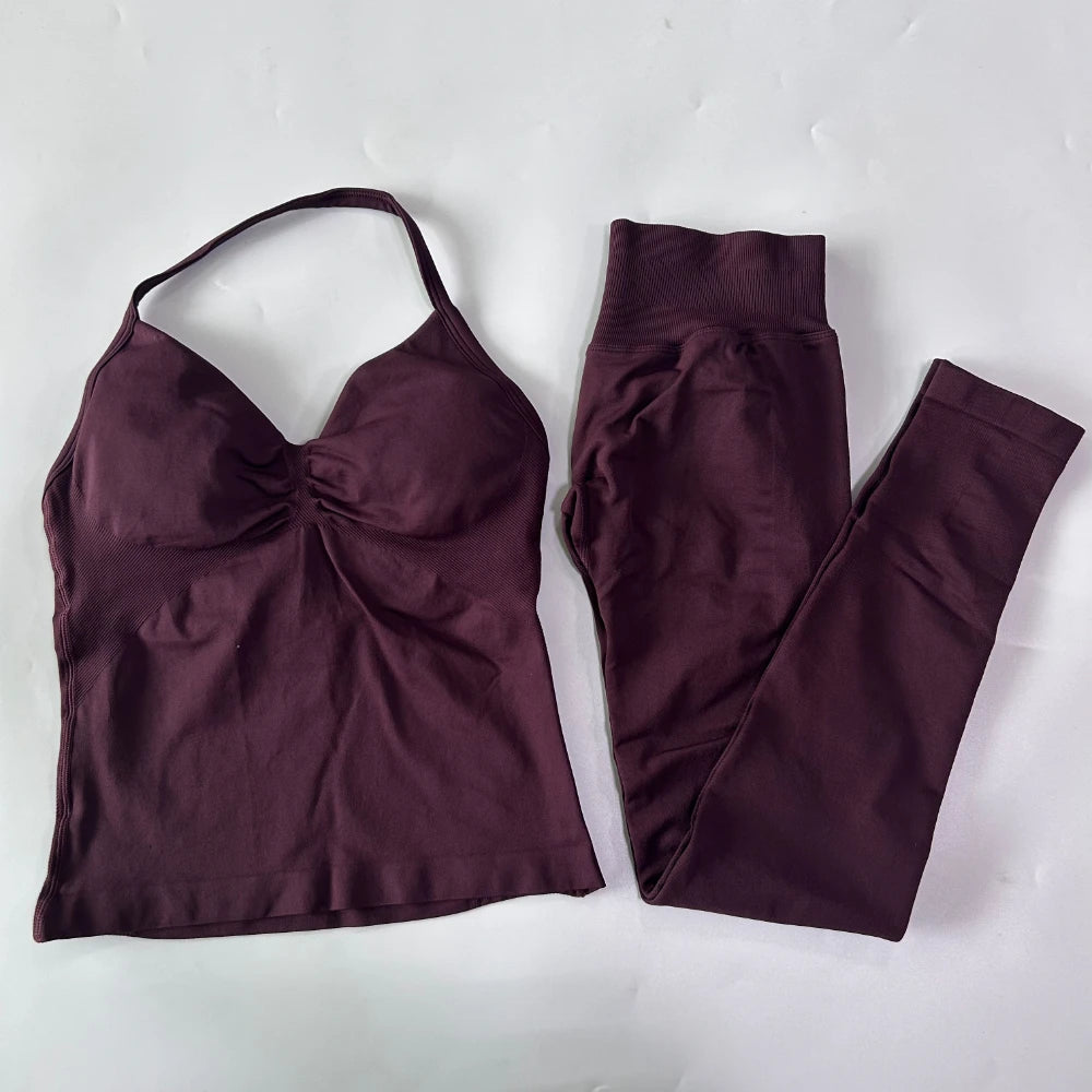 Seamless Womens Workout Set With Tank Top And Leggings