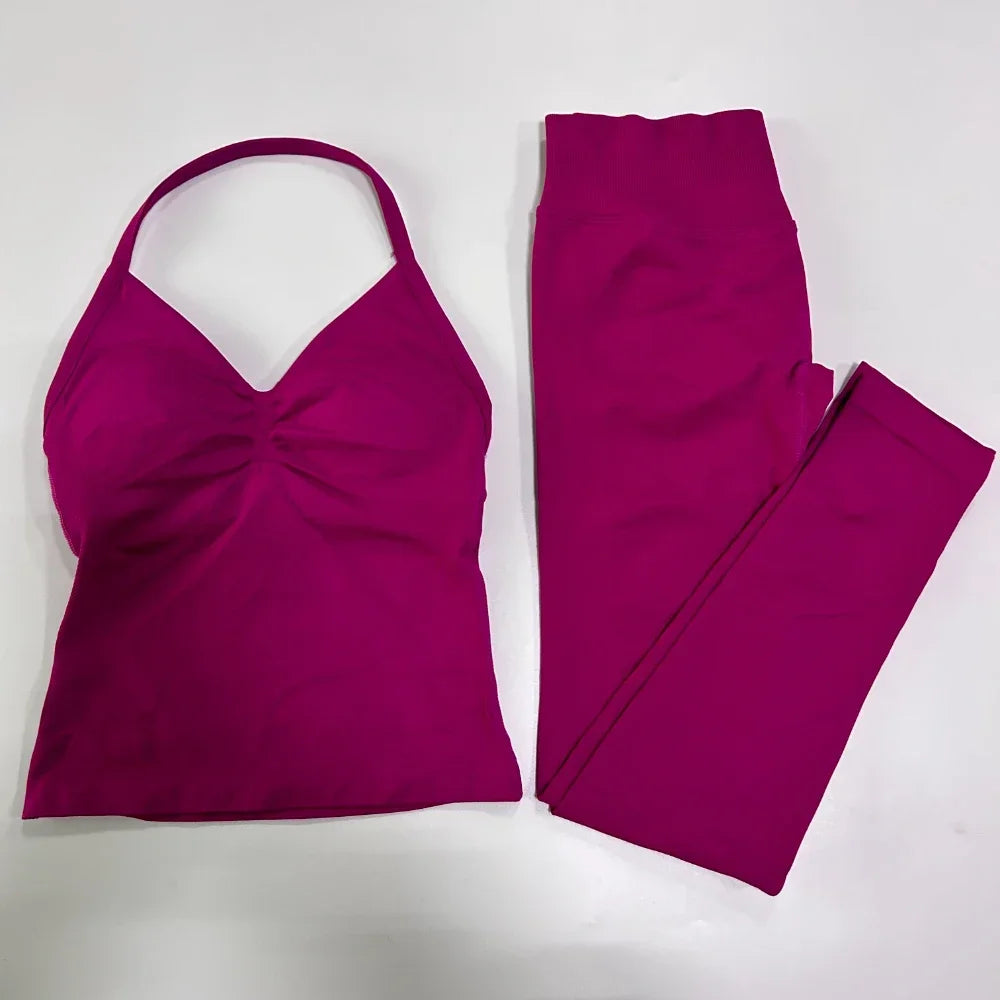 Seamless Womens Workout Set With Tank Top And Leggings