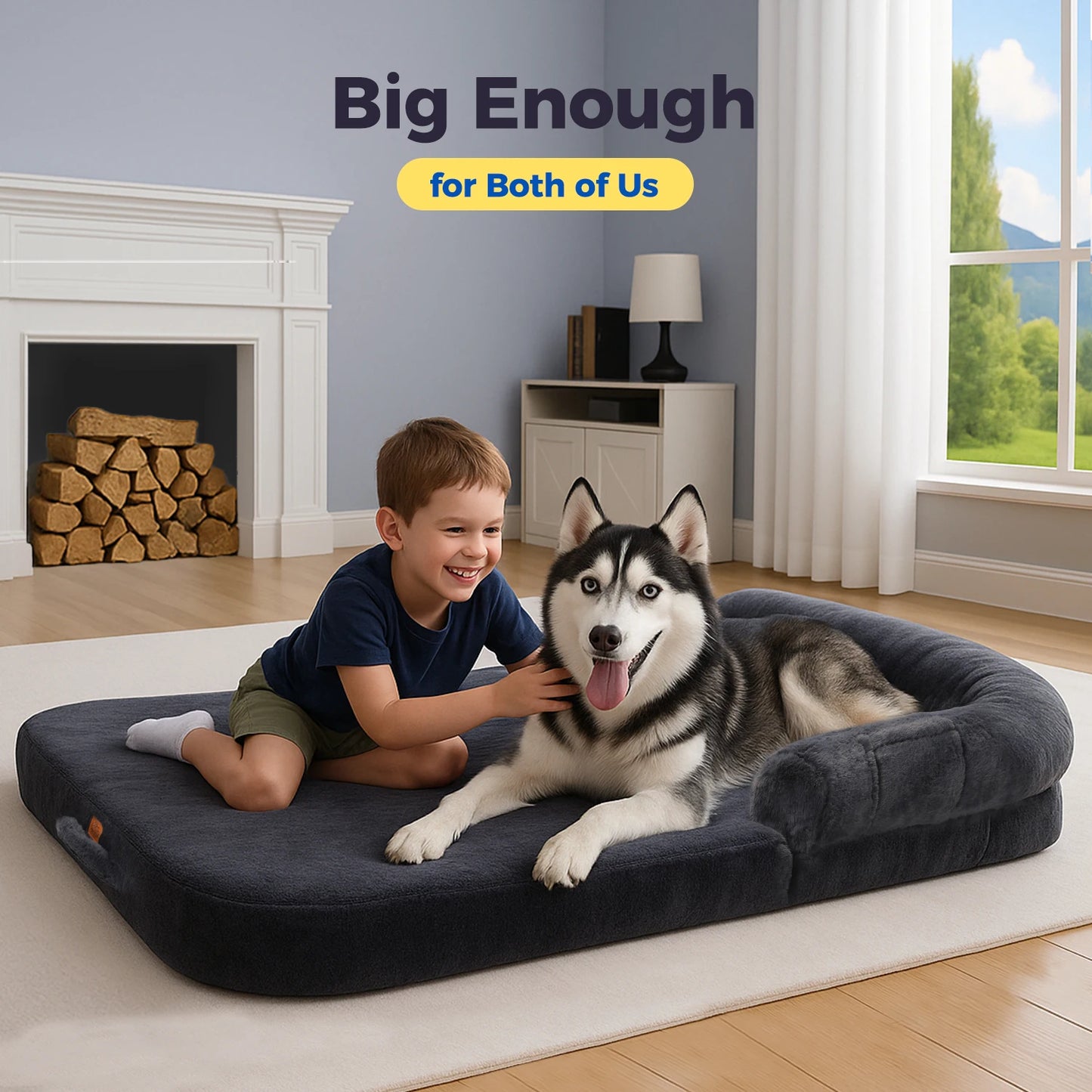 Foldable Portable Dog Bed Washable Non Slip Bottom