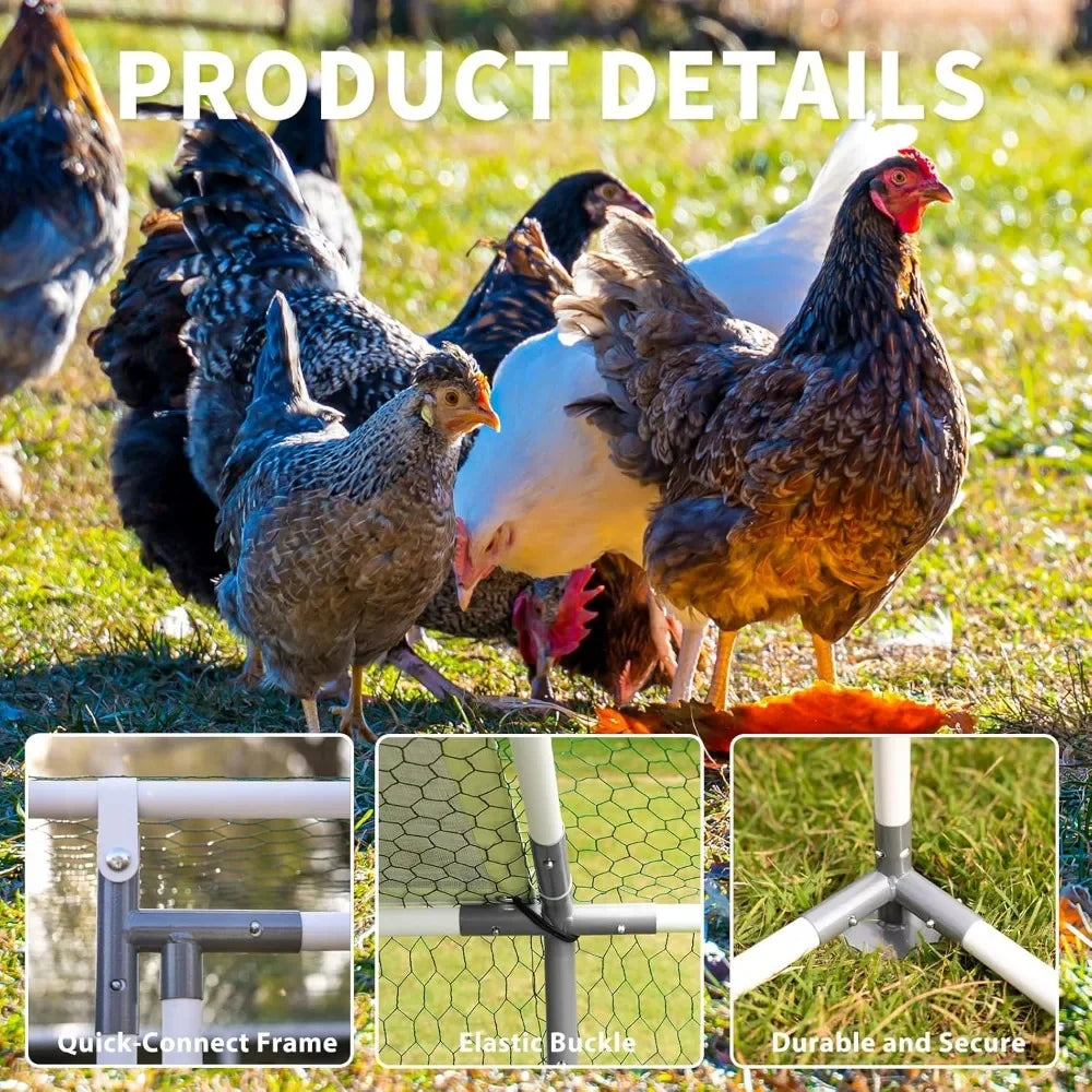 Large Metal Chicken Coop with Water-Resident and Anti-UV Cover