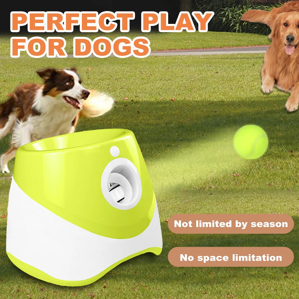 Automatic Dog Ball Launcher With 3 Tennis Balls Indoor Outdoor