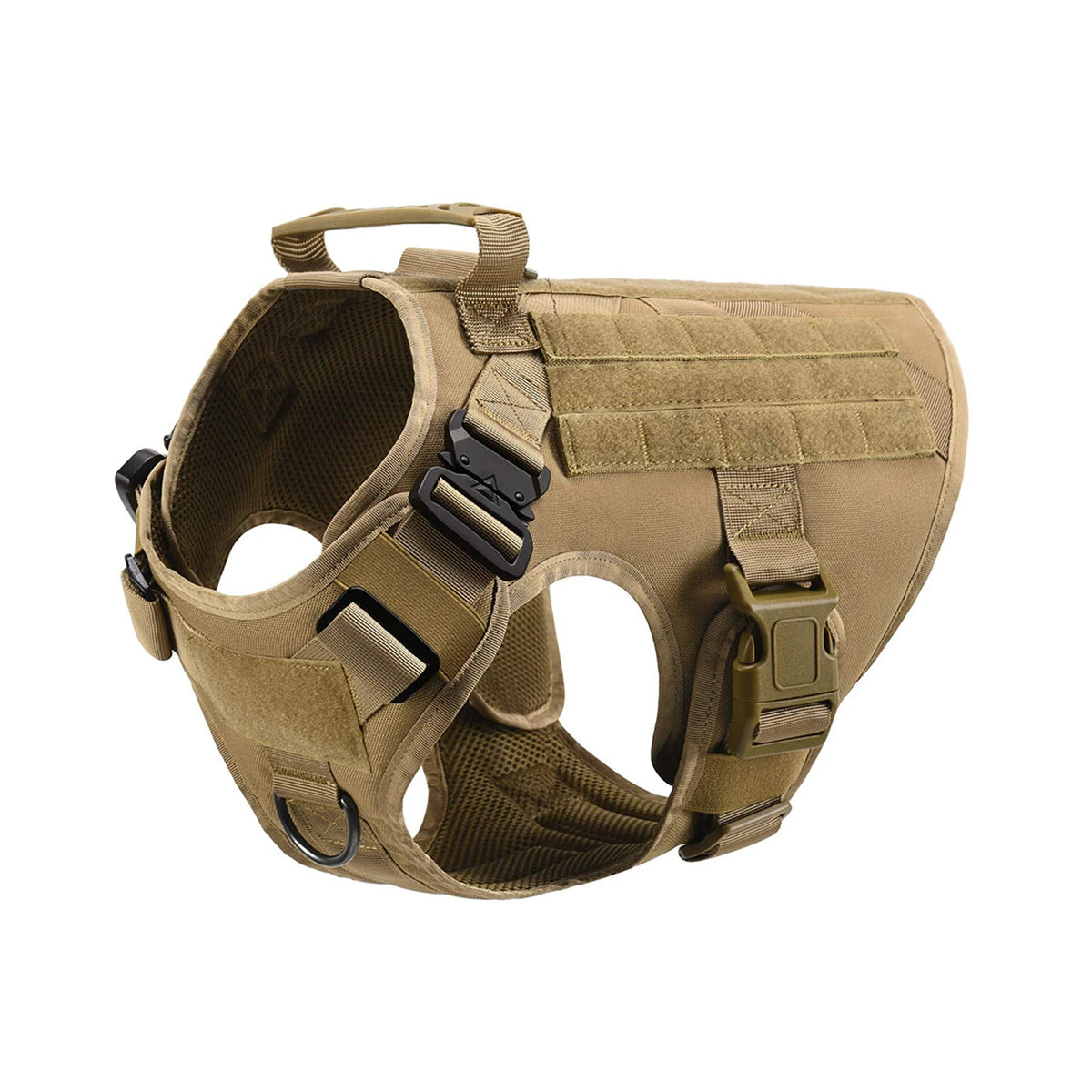 Tactical Dog Harness Collar Leash with Pouches For Medium & Large Dogs