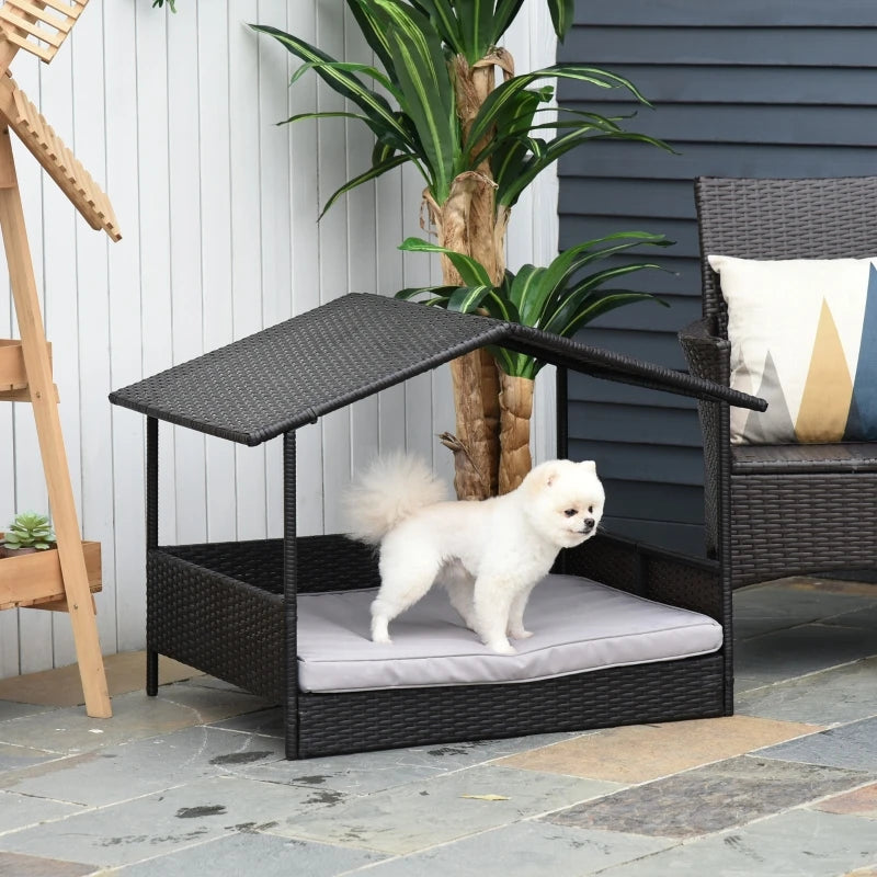 Wicker Dog Bed with Cushion for Indoor or Outdoor use