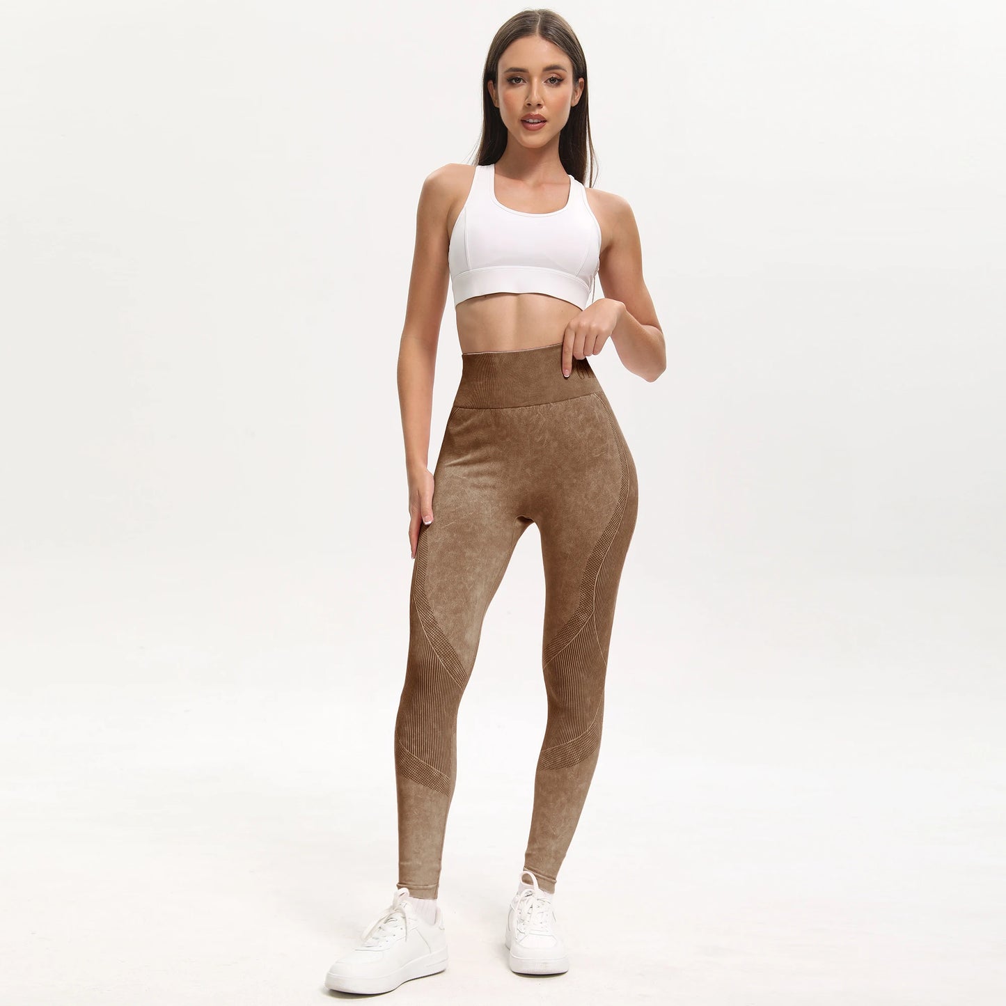 Women High Waisted Fitness Leggings 2 Pack For Gym Running