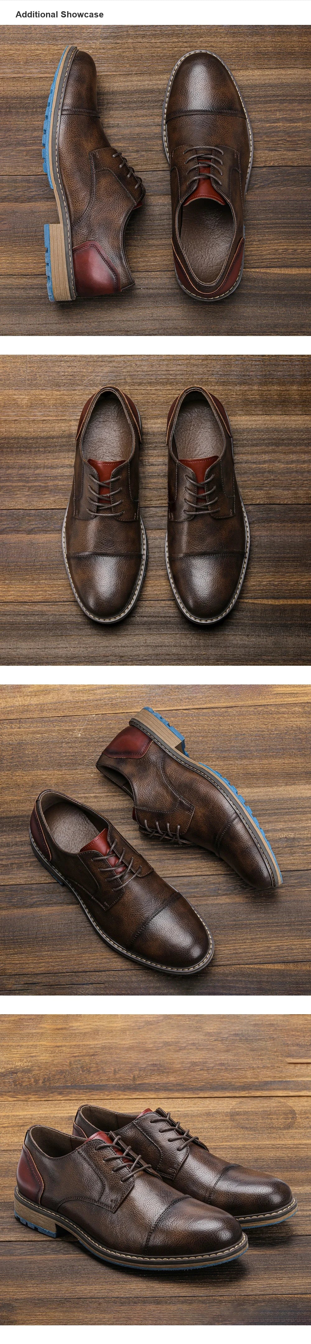 Journey Mens Casual Cap Toe Oxford Leather Dress Shoes