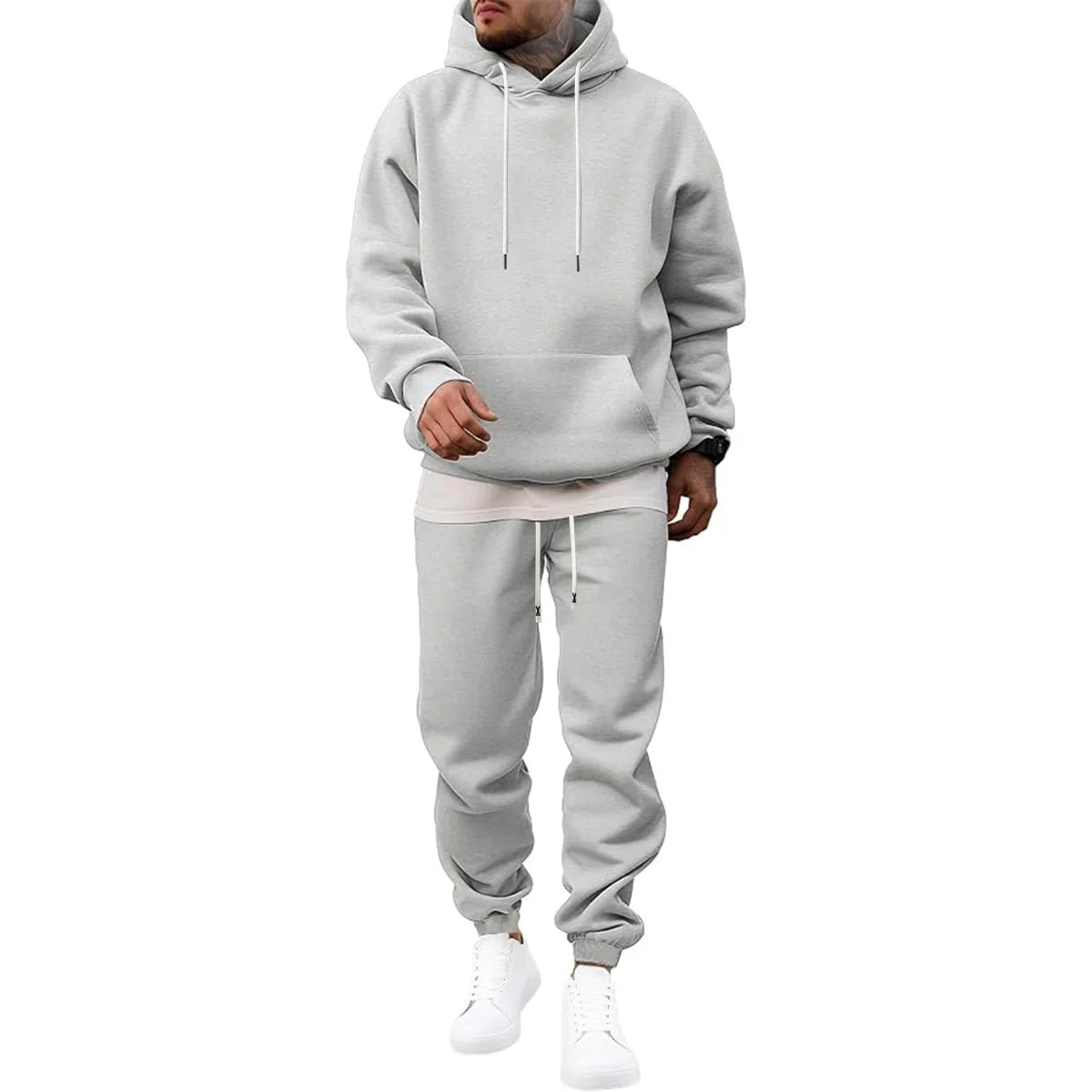 Men's Casual Sports Hoodie And Jogger Set For Everyday Wear