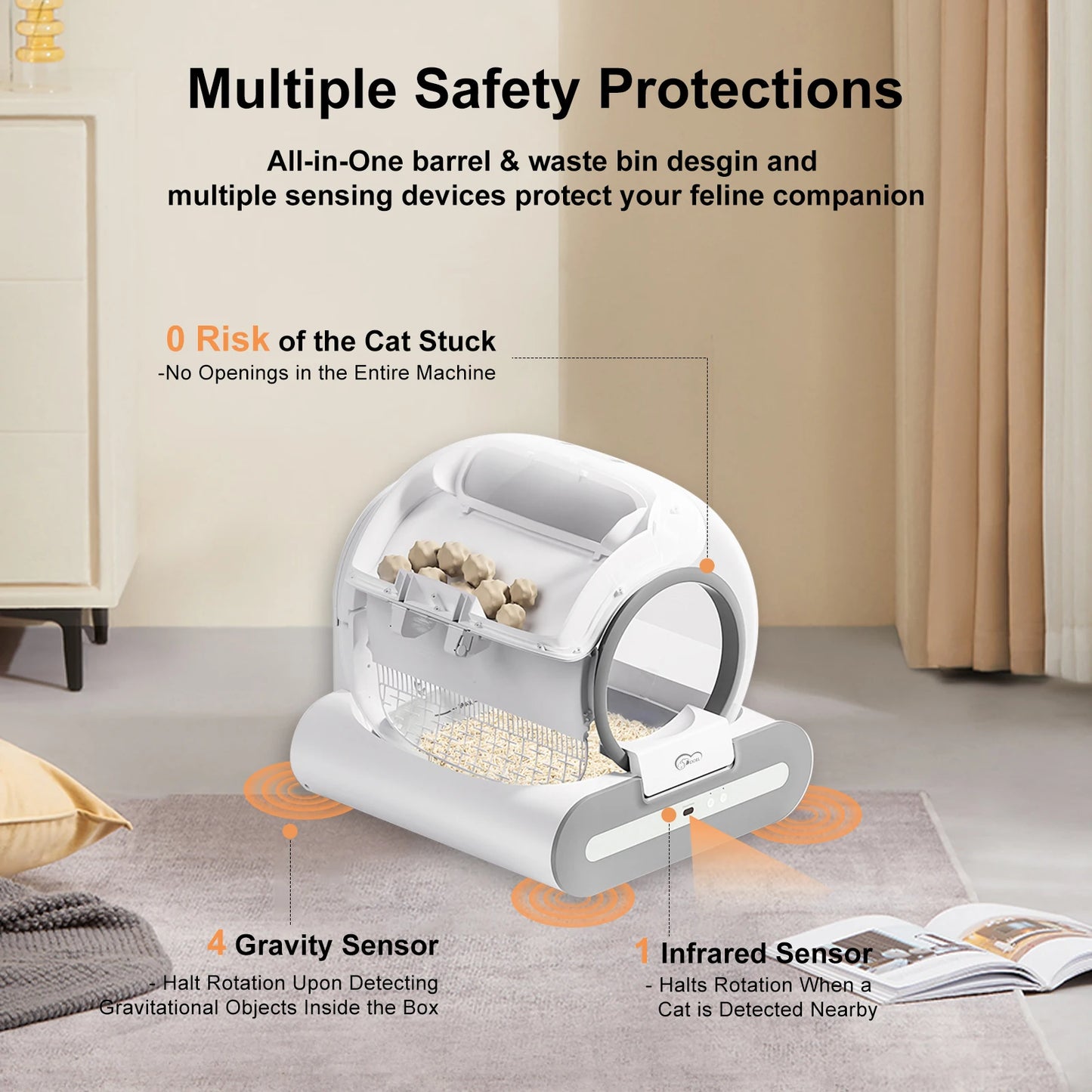 Automatic Self Cleaning Cat Litter with App Control & Litter Mat