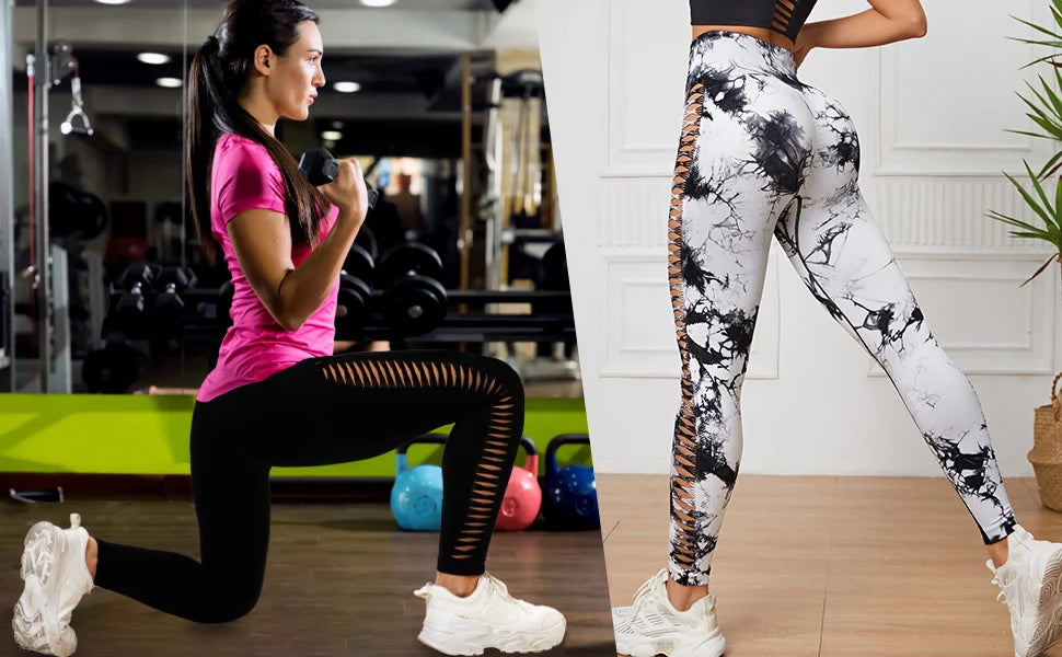 Women High Waisted Fitness Leggings 2 Pack For Gym Running