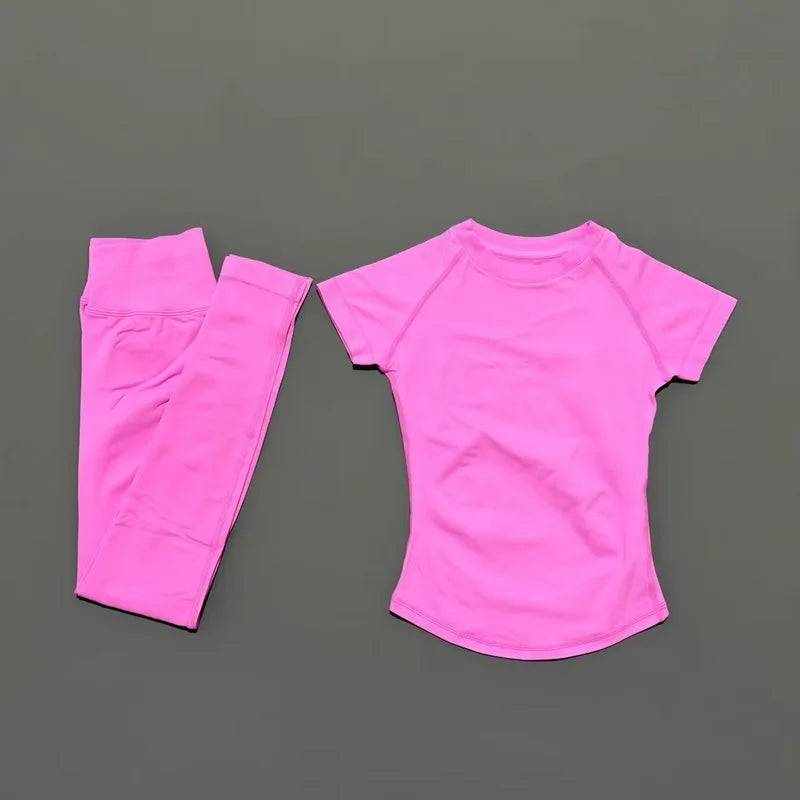 Women Seamless Athletic Workout Set With Butt Lifting Top