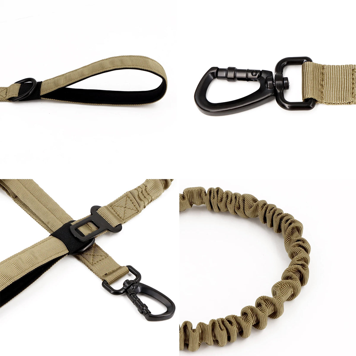 Tactical Dog Harness Collar Leash with Pouches For Medium & Large Dogs