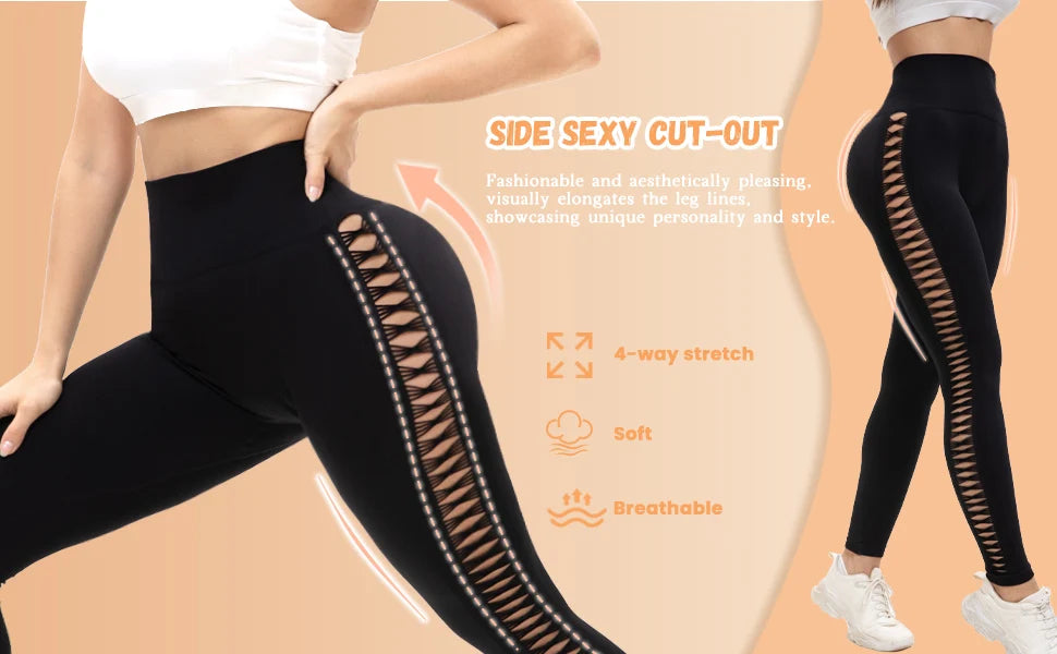 Women High Waisted Fitness Leggings 2 Pack For Gym Running
