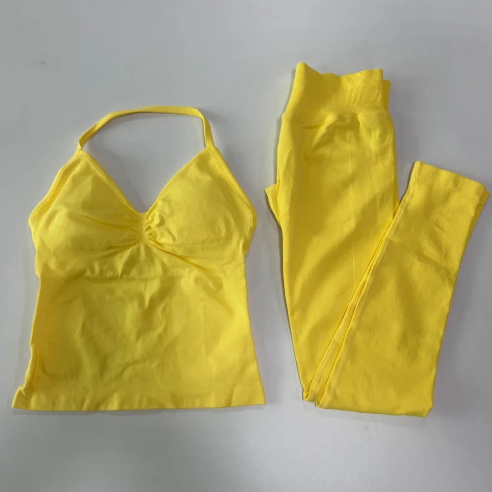 Seamless Womens Workout Set With Tank Top And Leggings