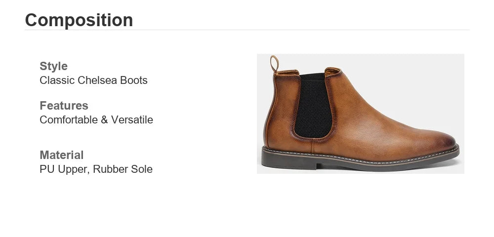 Journey Men's Casual Chelsea Boots Comfortable Everyday Footwear