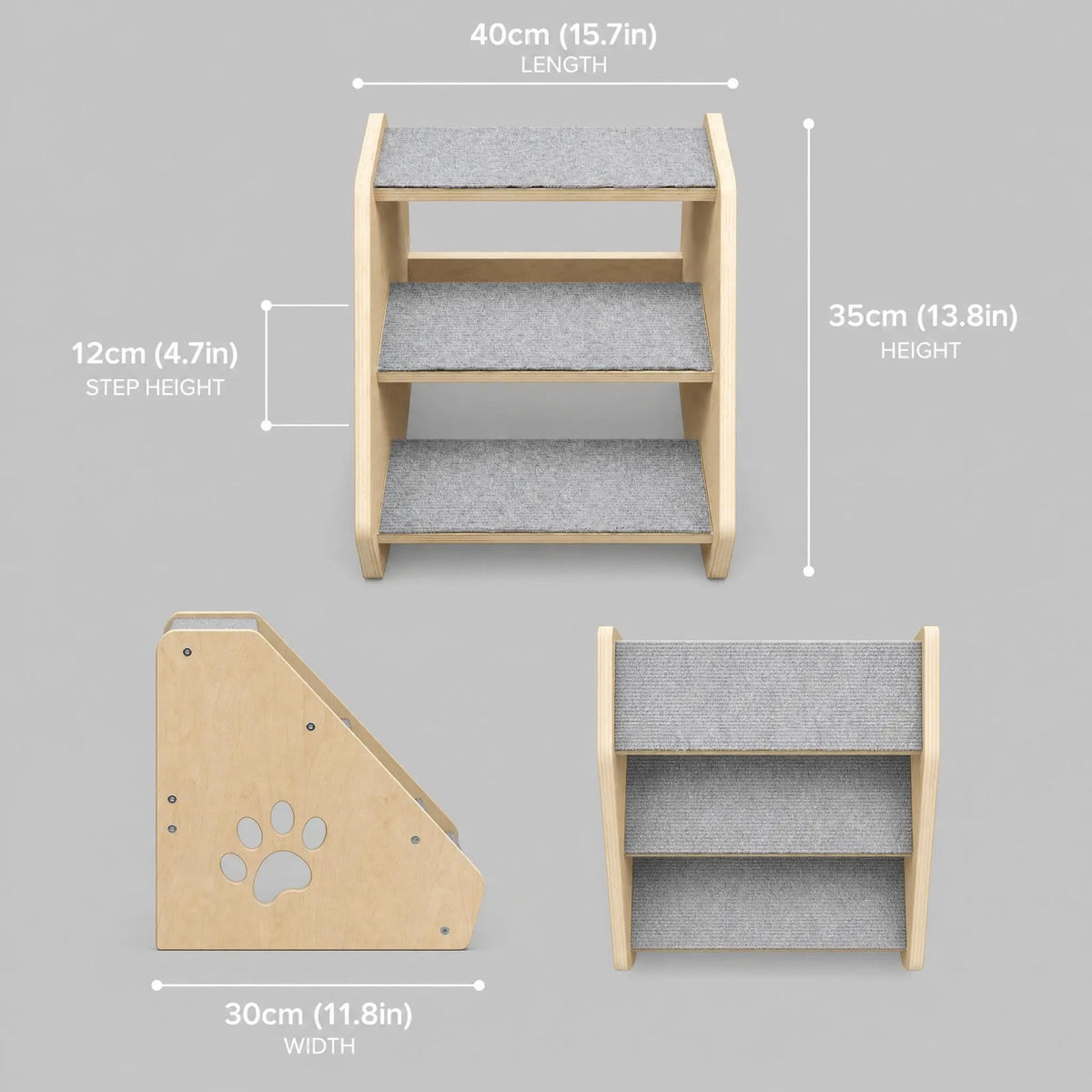 Wooden Pet Stairs for Dogs and Cats With Easy Access