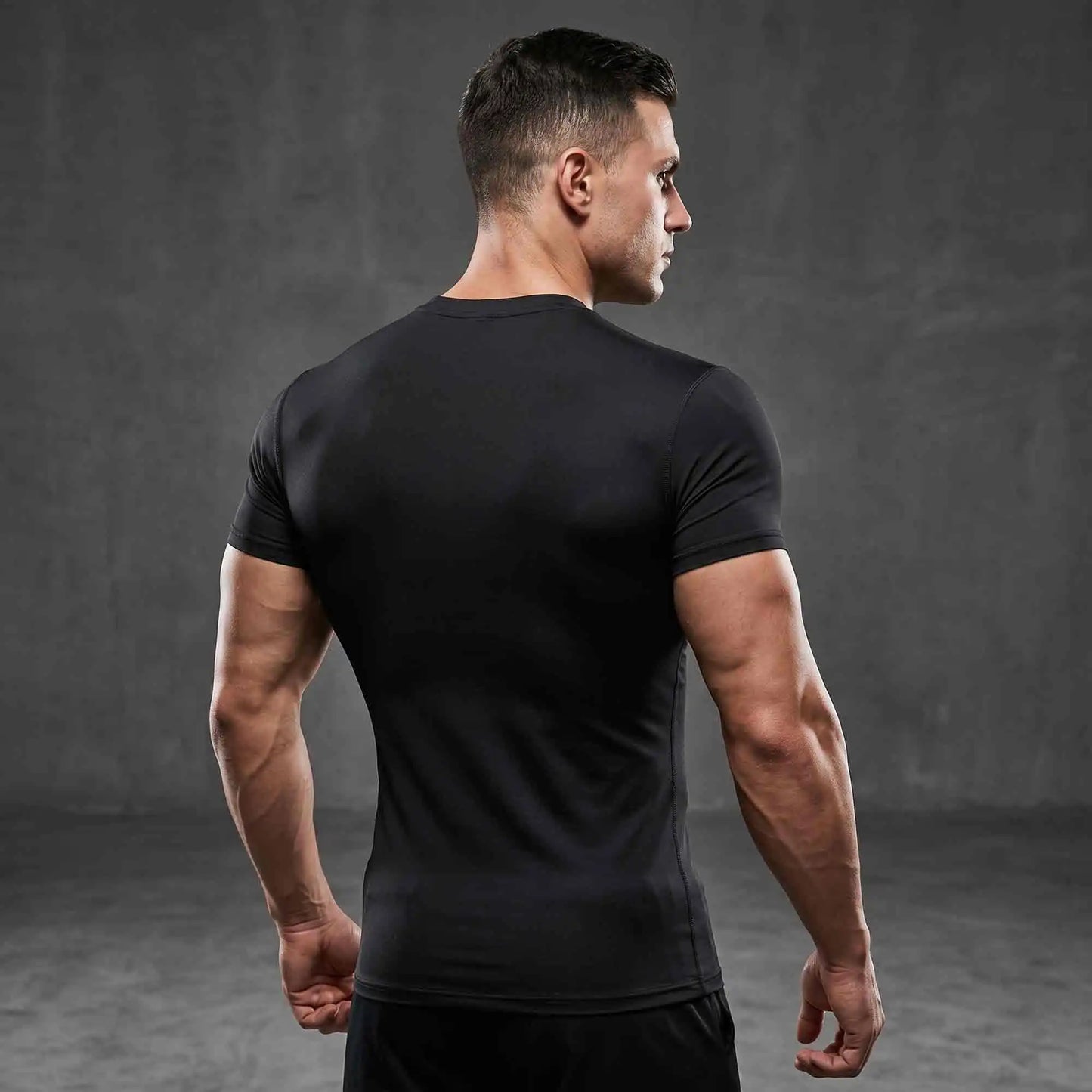 Three Pack Mens Compression Short Sleeve Shirts Workout Gear