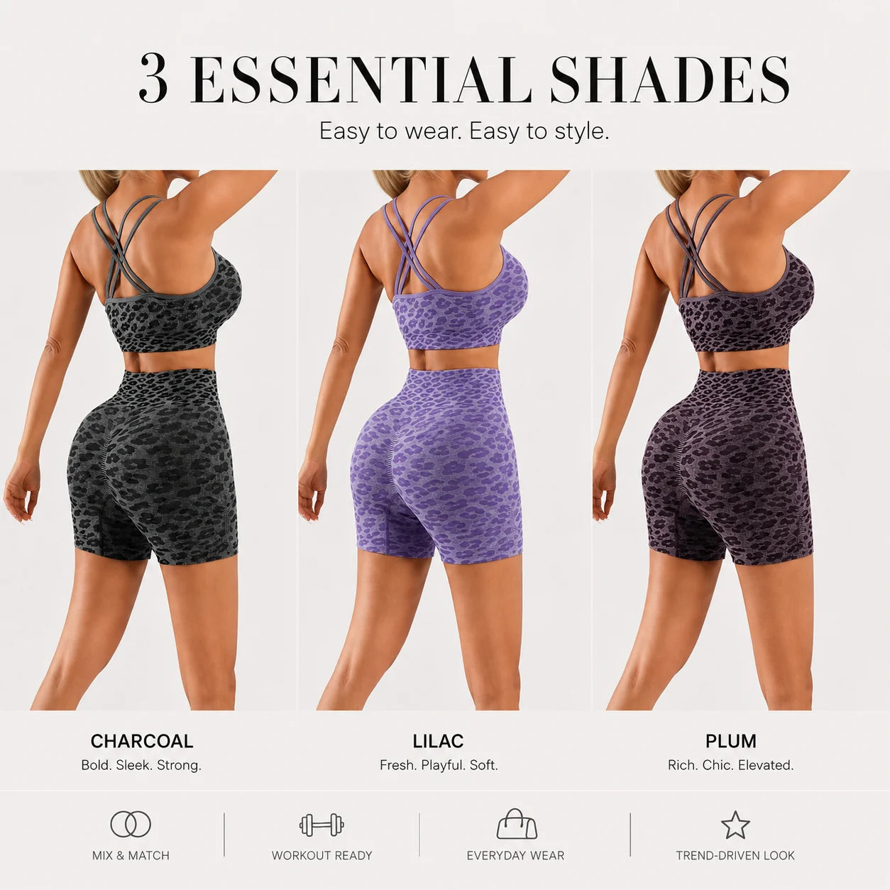 Leopard Print Women's 2 Piece Workout Set With Crop Tank