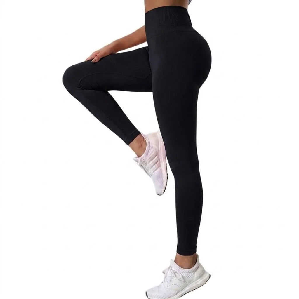 Seamless Mid Waist Yoga Pants For Running And Gym Training