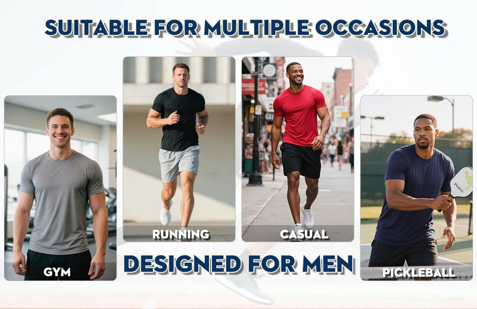 Men Quick Dry Basic Short Sleeve Shirts 5 Pack Essential
