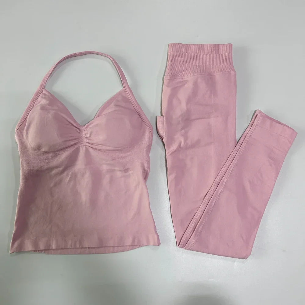 Seamless Womens Workout Set With Tank Top And Leggings
