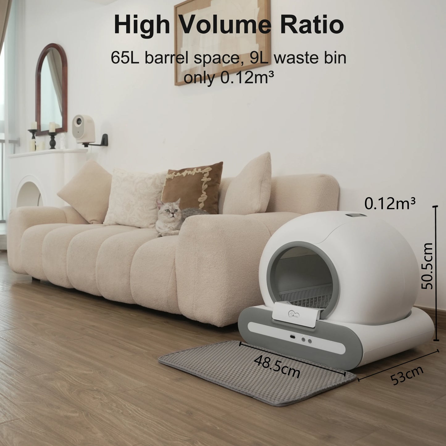 Automatic Self Cleaning Cat Litter with App Control & Litter Mat