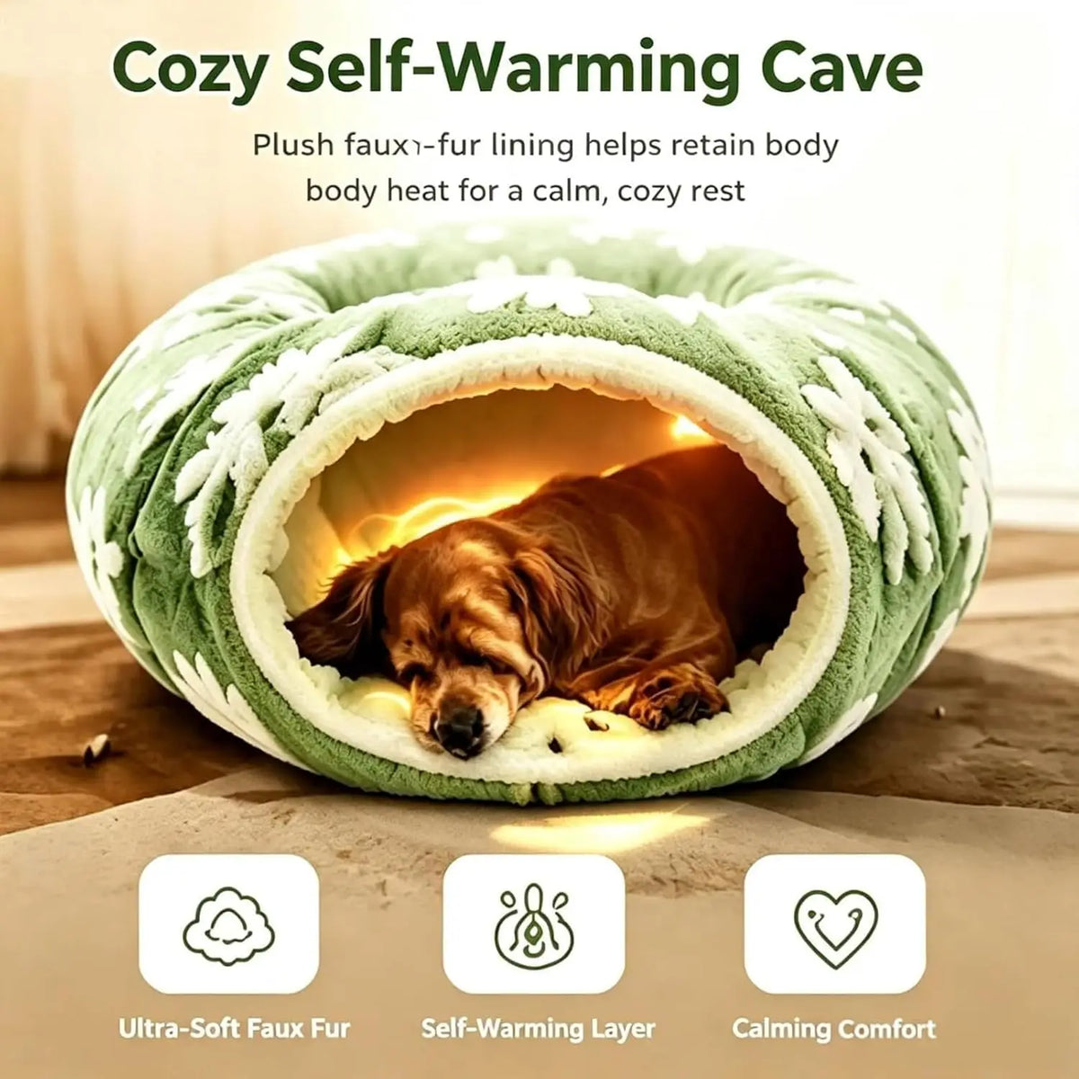 Cat Plush Foldable Tunnel Bed for Cozy Indoor Playtime