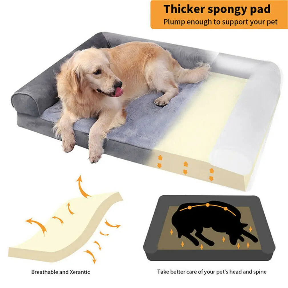 Orthopedic Dog Bed Mattress With Removable Washable Cover And Bolster