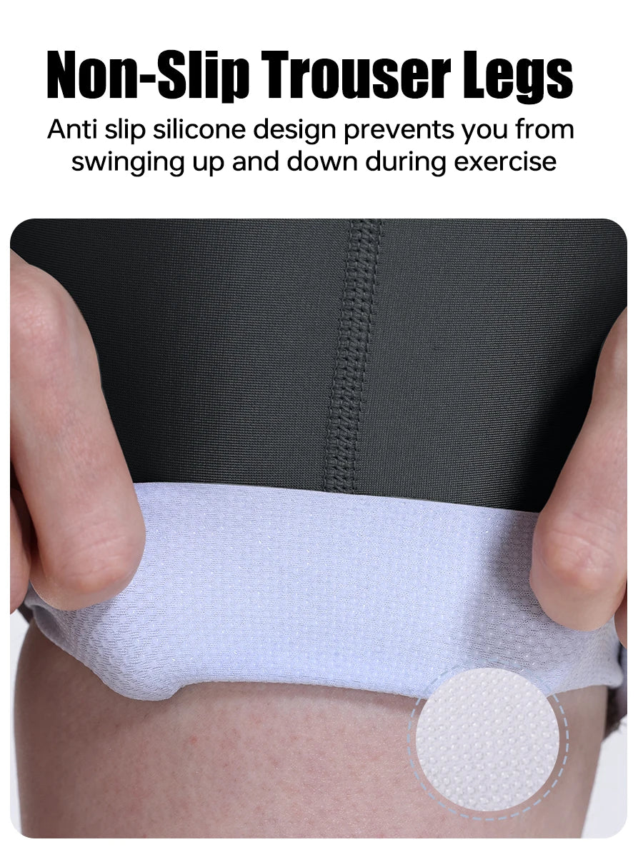 Men's Cycling Bib Pants Anti Slip Leg Grips Padded