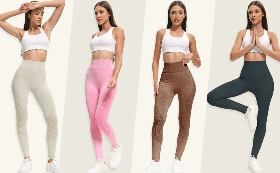 Women High Waisted Fitness Leggings 2 Pack For Gym Running