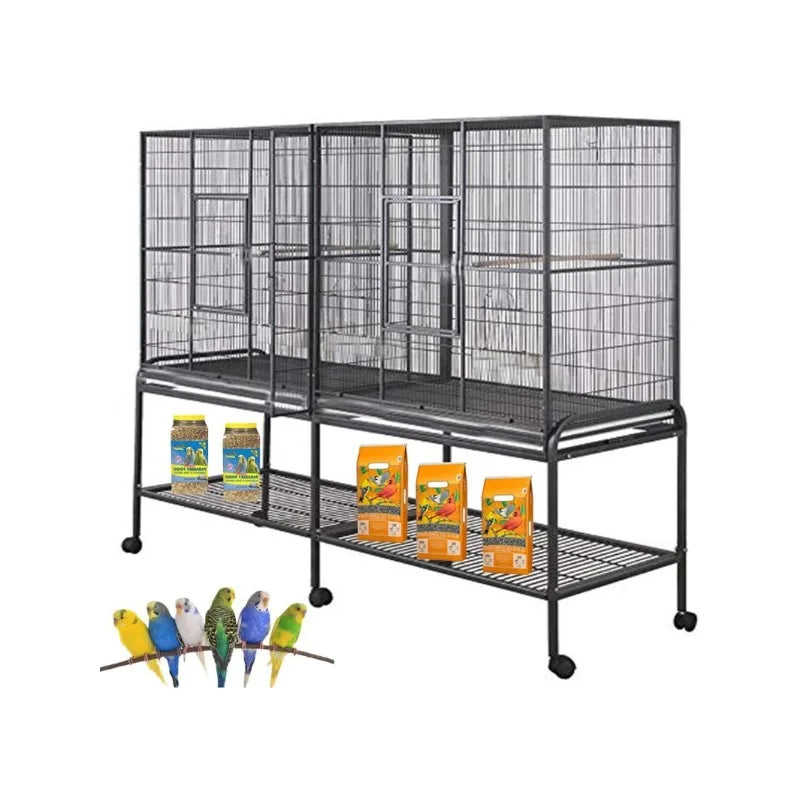 Large Double Bird Cage with Removable Rolling Stand