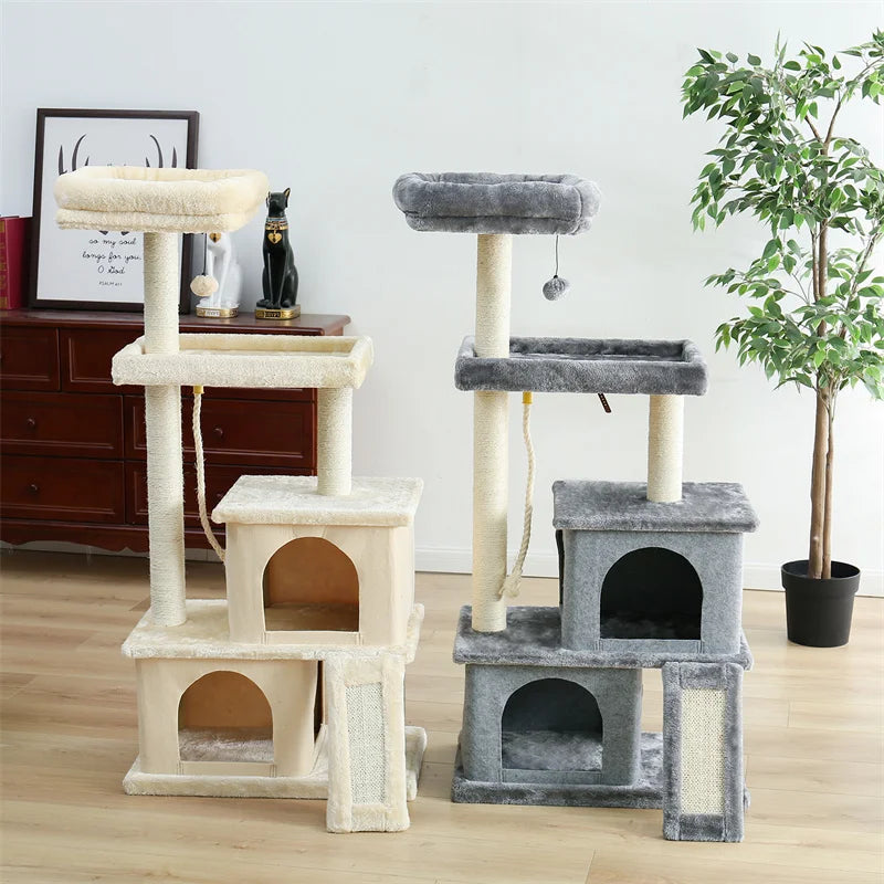 Small Cat House with Cat Scratcher Toys and Climbing Frame