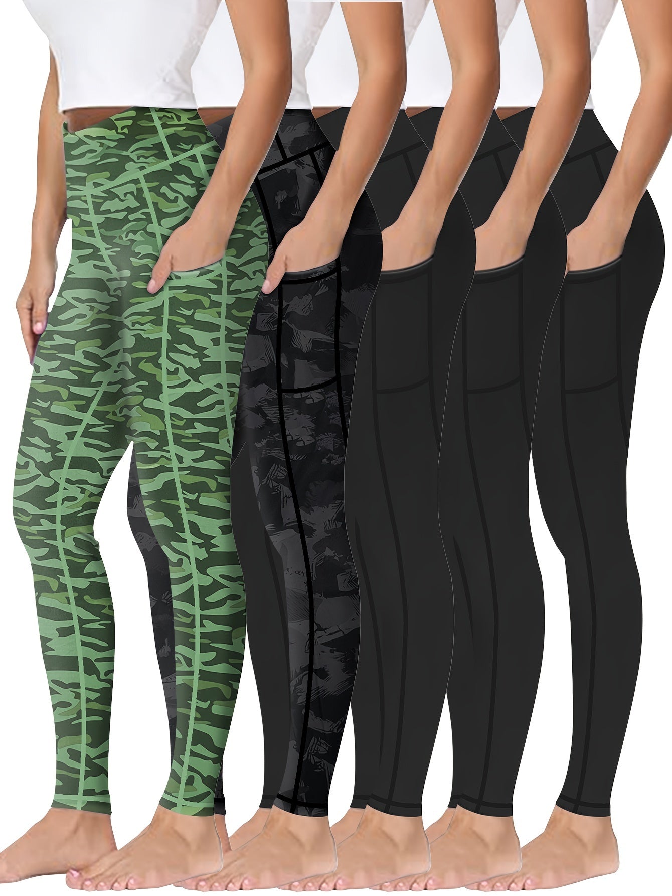 Five Piece Set Oversized Womens Sports Leggings Everyday