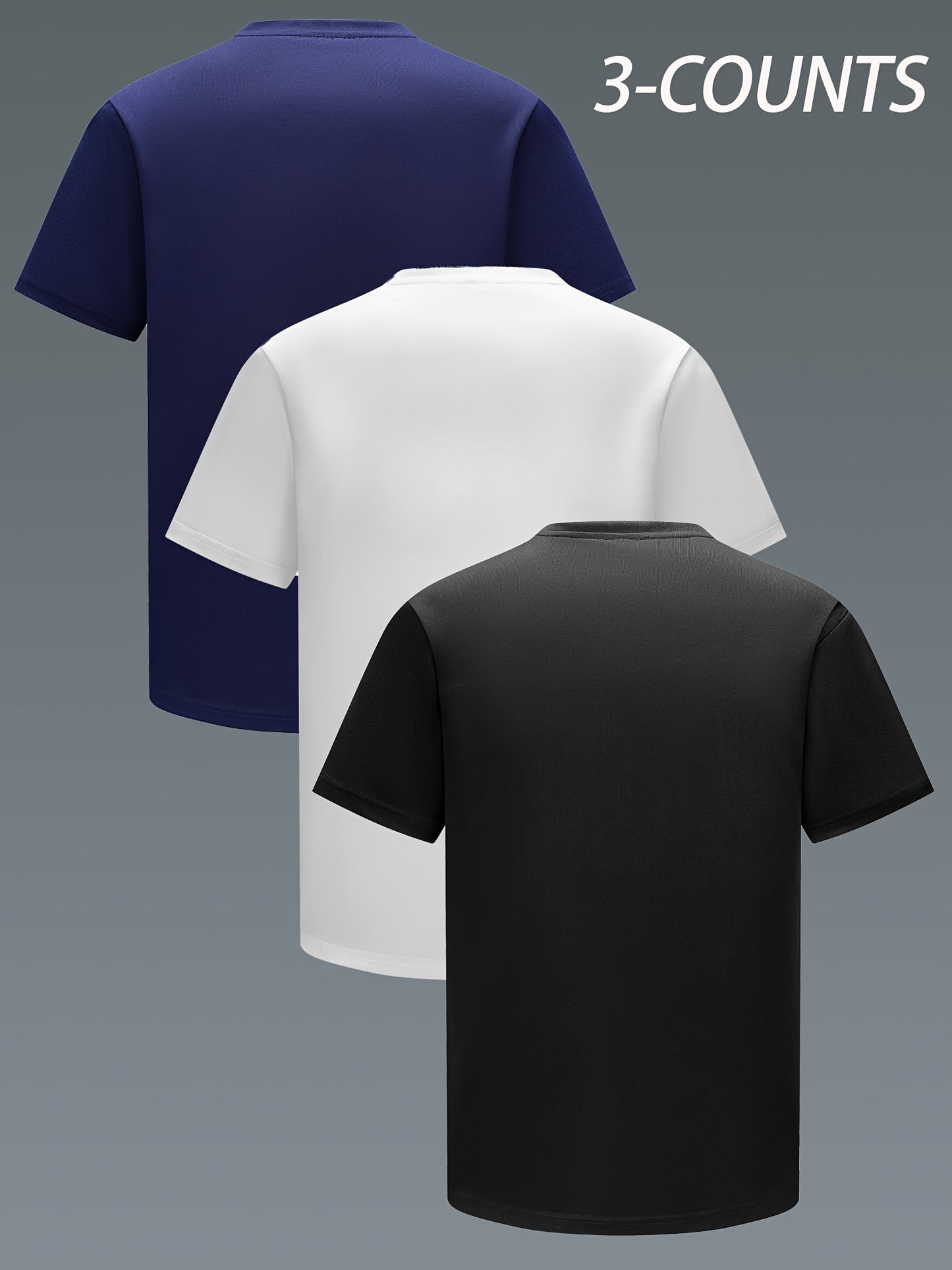 3pcs Men's Casual Sports V-neck T-shirt
