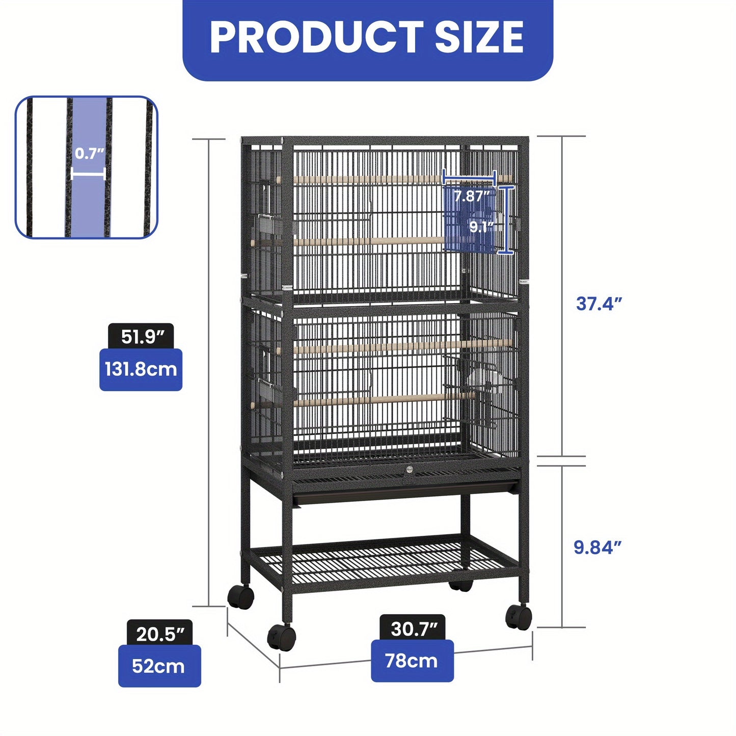 52 inch Birdcage, Cover and Seed Catcher Flight Cage