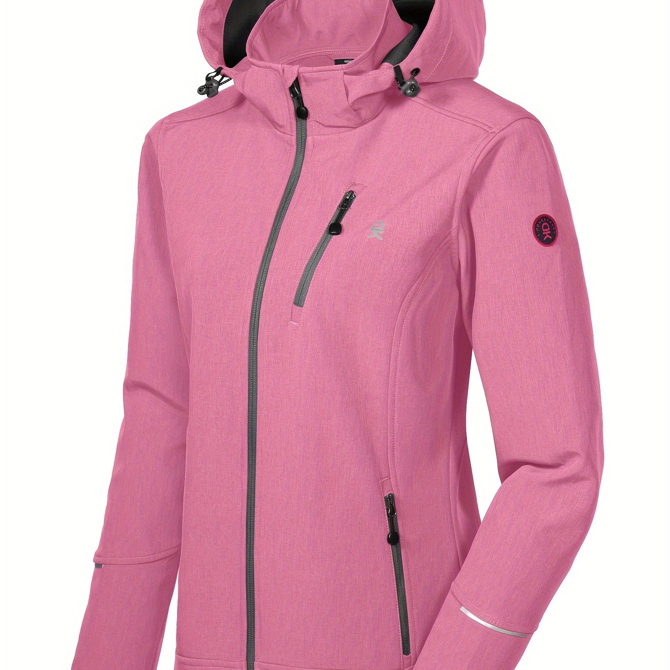 Women's Softshell Ski Jacket With Removable Hood Water Repellent