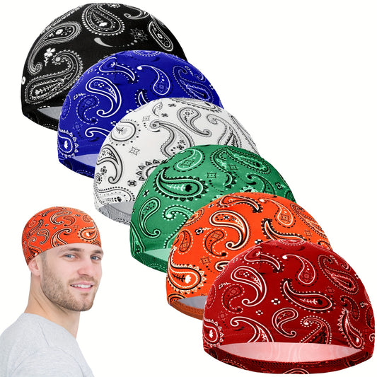 Silk Jacquard Cooling Beanie Cap Paisley Sweat Wicking