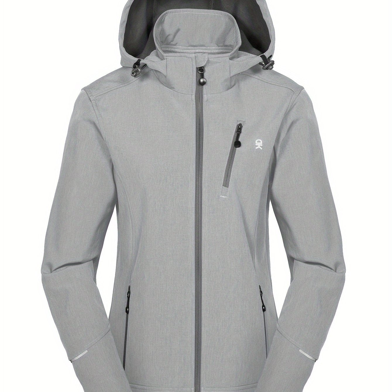 Women's Softshell Ski Jacket With Removable Hood Water Repellent