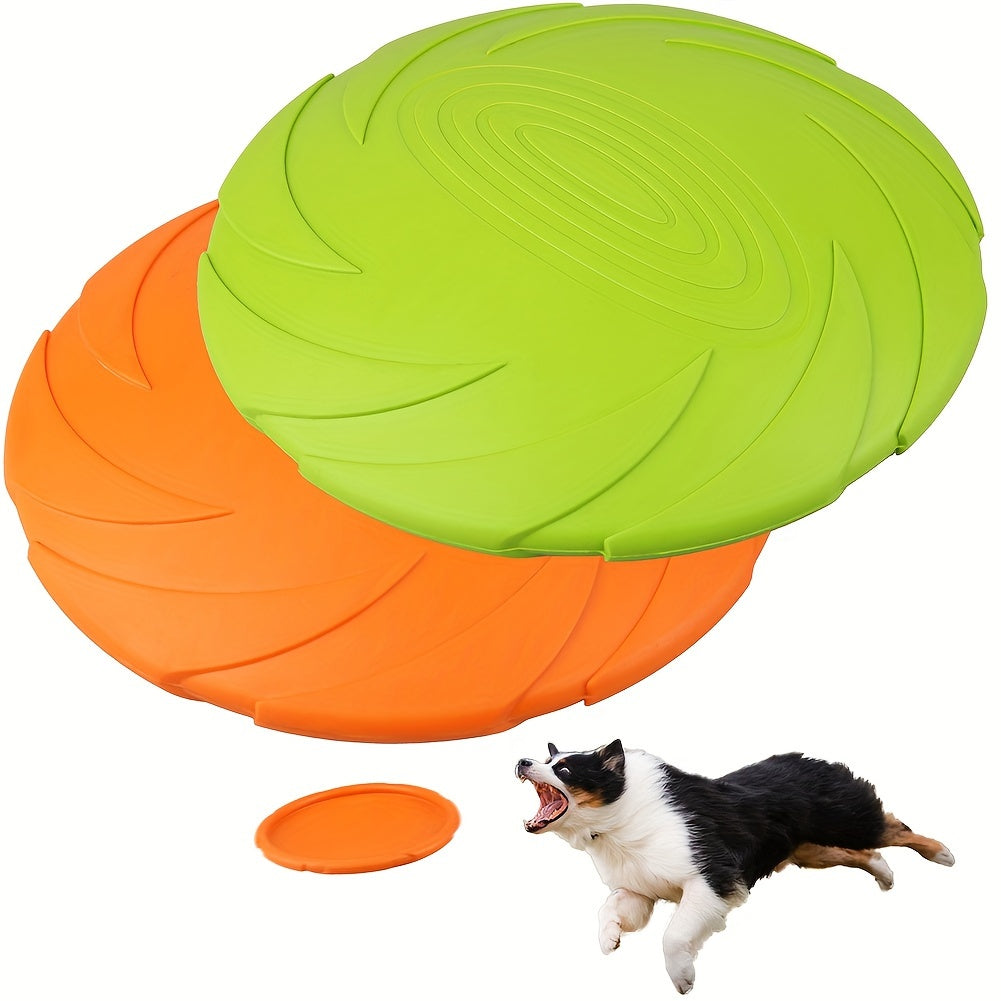 2Pcs Dog 7 Inch Nature Rubber Floating Flying Disc